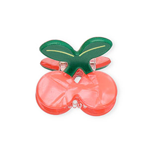 Accessoires pour cheveux pince &agrave; cheveux cerises Rose corail fonc&eacute; nacr&eacute;-vert