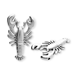 Breloques en m&eacute;tal DQ&reg; homard Argent&eacute; antique (sans nickel)