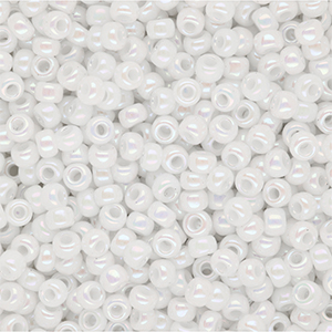 Perles de rocailles Miyuki 8/0 Opaque Ab White 8-471