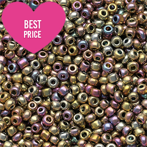 Perles de rocailles 12/0 (2mm) Multicolore galaxie brillance m&eacute;tallique