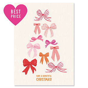 BY31&reg; Cartes &agrave; bijoux "Have a bowtiful Christmas!" Beige clair-rose-rouge-orange chaud