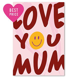 BY31&reg; Cartes &agrave; bijoux "Love you mum" Rouge bourgogne-rose-jaune-lilas