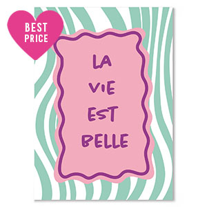 Cartes &agrave; bijoux "la vie est belle" Vert-rose