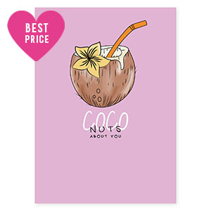 Cartes &agrave; bijoux  "Coco nuts about you" Lilas-marron