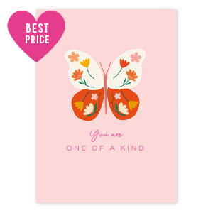 Cartes &agrave; bijoux  "You are one of a kind" Rose clair