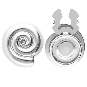 Cache-boutons en acier Inox spirale Argent&eacute;