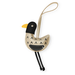 Pendentifs accroche-regard canard Taupe dor&eacute;-noir-jaune fonc&eacute;