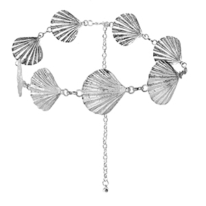 Cha&icirc;nes de taille coquilles Argent&eacute;