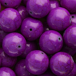 Perles en c&eacute;ramique 20&nbsp;mm Violet aubergine
