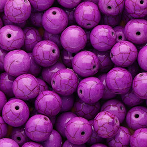 Perles en c&eacute;ramique 12&nbsp;mm Violet