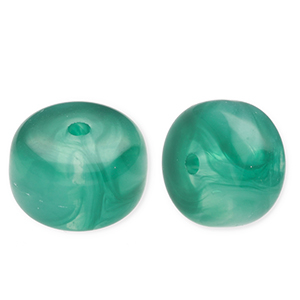 Perles acryliques disque Vert-marbr&eacute;