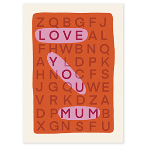 BY31&reg; Cartes &agrave; bijoux "Love you mum" Blanc cass&eacute;-rouge corail-rose