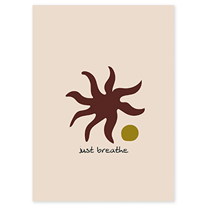 BY31&reg; Cartes &agrave; bijoux "Just breathe" Cr&egrave;me-marron fonc&eacute;-vert olive