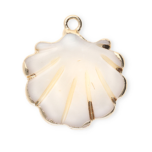 Pendentifs coquillage specials coquille Saint-Jacques Blanc-dor&eacute;