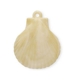 Pendentifs acryliques coquillage Beige-marron-blanc