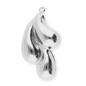 Breloques en acier Inox gouttes Argent&eacute;