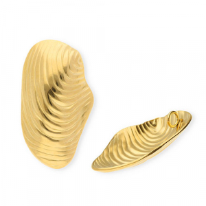 Breloques en acier Inox coquillage Dor&eacute;