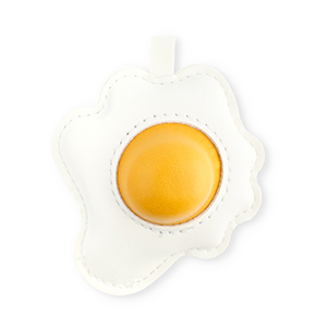 Pendentifs accroche-regard &oelig;uf au plat Blanc-jaune chaud