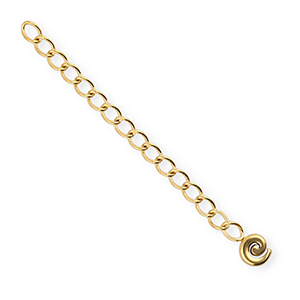 BY31&reg; Appr&ecirc;ts en acier inox cha&icirc;nette d'extension m&eacute;daillon spirale Dor&eacute;