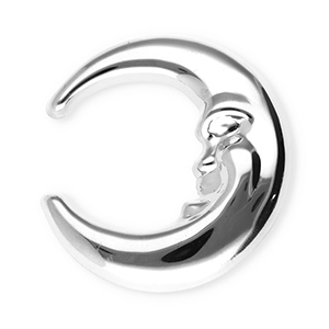 Broches accroche-regard en acier inox lune Argent&eacute;