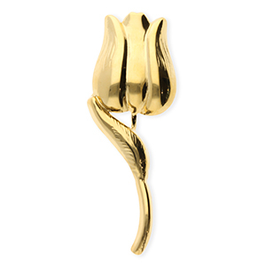 Broches accroche-regard en acier inox tulipe Dor&eacute;