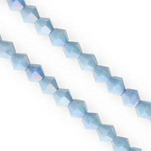 Perles &agrave; facettes bicone 6&nbsp;mm Bleu-AB coating