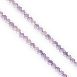Perles &agrave; facettes 4x3 mm disque Violet-AB coating
