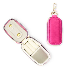 Bo&icirc;te &agrave; bijoux de voyage avec porte-cl&eacute;s rectangle Rose hot