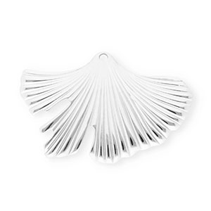 Breloques en acier Inox feuille de Ginkgo Argent&eacute;