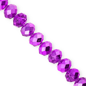 Perles &agrave; facettes 12x9&nbsp;mm disque Heishi Violet fonc&eacute;-pearl shine coating