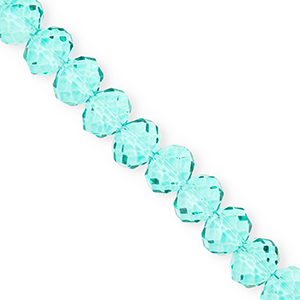 Perles &agrave; facettes 12x9&nbsp;mm disque Heishi Vert turquoise