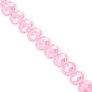 Perles &agrave; facettes 12x9&nbsp;mm disque Heishi Rose clair