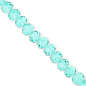 Perles &agrave; facettes 8x6&nbsp;mm disque Heishi Vert turquoise