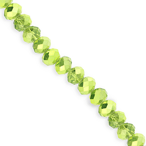Perles &agrave; facettes 6x5&nbsp;mm disque Heishi Vert-pearl shine coating