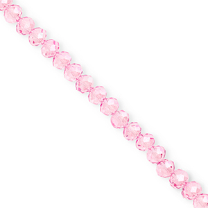Perles &agrave; facettes 6x5&nbsp;mm disque Heishi Rose clair