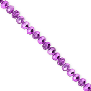Perles &agrave; facettes 4x3&nbsp;mm disque Heishi Violet-pearl shine coating