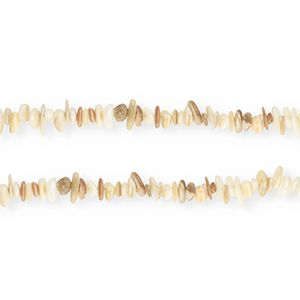Perles coquillage chipstone Blanc natural-marron beige