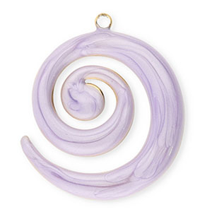 Breloques en acier Inox spirale Dor&eacute;-lilas marbr&eacute;