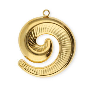 Breloques en acier Inox spirale Dor&eacute;