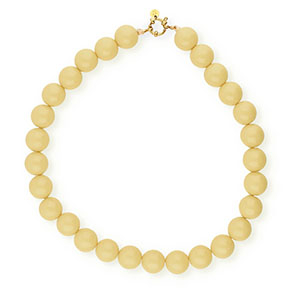BY31&reg; Colliers en perles acryliques 16mm brillant Pastel yellow 11-0616 TPG-dor&eacute;