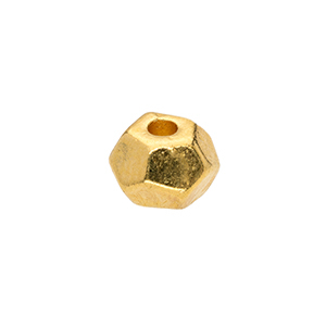 Perles en m&eacute;tal DQ hexagone Dor&eacute; (sans nickel)