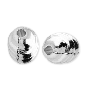 Perles en m&eacute;tal DQ en forme d'&oelig;uf Argent&eacute; antique (sans nickel)