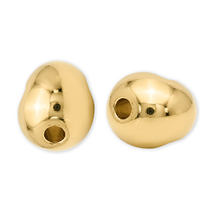 Perles en m&eacute;tal DQ ovale Dor&eacute; (sans nickel)