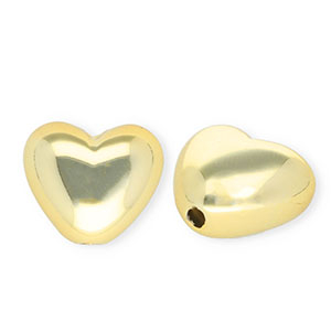 Perles acryliques c&oelig;ur Dor&eacute;