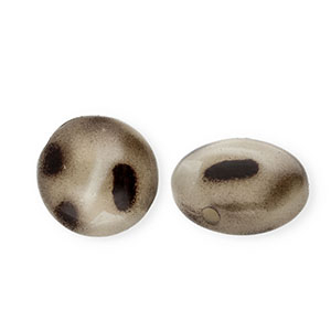 Perles acryliques rondelle avec imprim&eacute; l&eacute;opard Beige-marron fonc&eacute;
