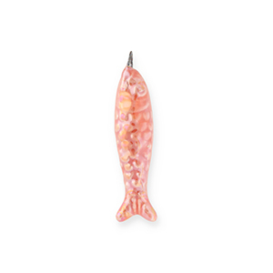 Breloques en c&eacute;ramique DQ&reg; grecque sardine Rose corail