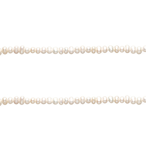 TQ Perles d'eau douce ovale trou vertical Blanc naturel