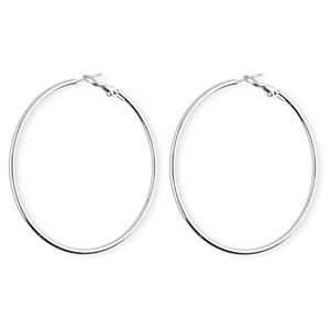Boucles d'oreilles&nbsp;/&nbsp;cr&eacute;oles en acier Inox Argent&eacute;
