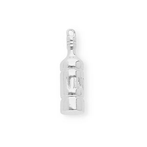 BY31&reg; Breloques en laiton Eco-brass bouteille de vin Argent&eacute;