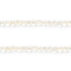 TQ Perles d'eau douce nugget rond 7-8mm Blanc naturel